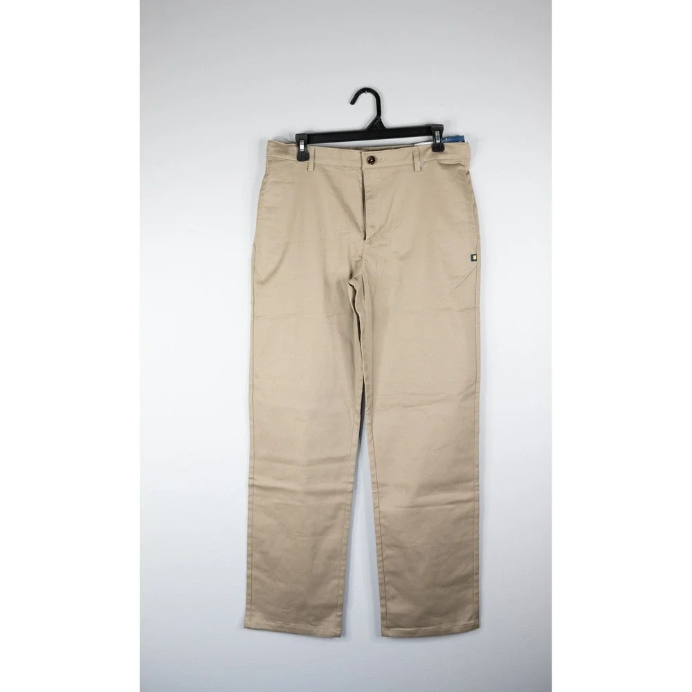 Dennis Uniform Dress Pants Boys 16 Husky Khaki New Irvington Flat Front Stretch